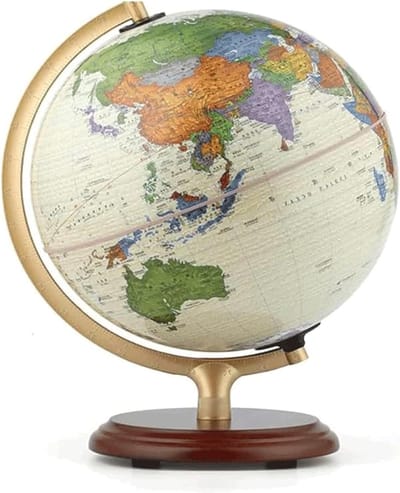 Wereldbol LED - Aardbol Educatief - Geografie Leren - HD Kaart - 32 cm diameter - Antiek