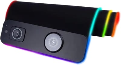 Verlichte bureauonderlegger - RGB mat - Draadloos opladen - Magnetische uitlijning - 80 x 29 cm - Zwart