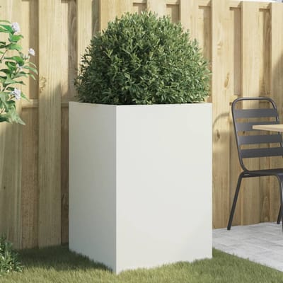 vidaXL - Plantenbak - 52x48x75 - cm - staal - wit