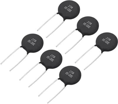 NTC Thermistor Weerstanden - Temperatuursensor Inschakelstroombegrenzer - Temperatuur Meten - Hoge Gevoeligheid - 20 Ohm 6 stuks - Zwart