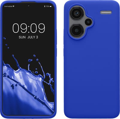 kwmobile telefoonhoesje geschikt voor Xiaomi Redmi Note 13 Pro+ 5G / Redmi Note 13 Pro Plus 5G - Hoesje met siliconen coating - Smartphone case in Baltisch blauw