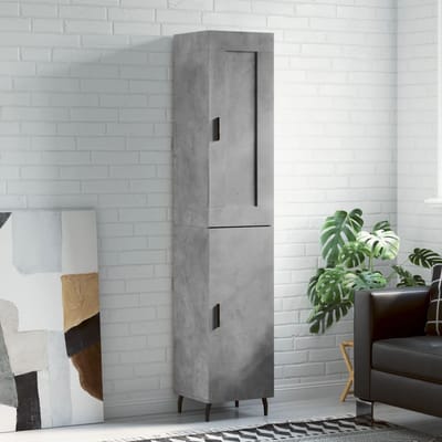vidaXL - Hoge - kast - 34,5x34x180 - cm - bewerkt - hout - betongrijs