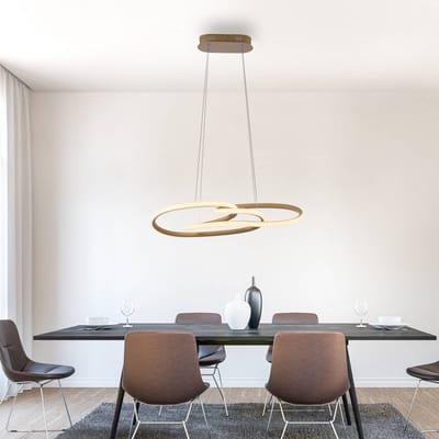 Paul Neuhaus LED hanglamp TWIST, beige, lengte 76 cm, metaal, Switchdim