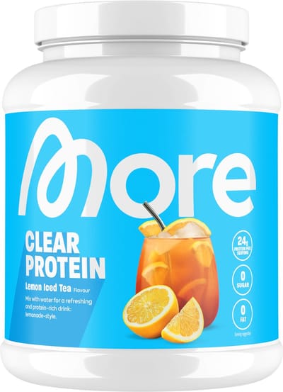 MORE NUTRITION Clear Whey Isolate Proteine Poeder, Lemon Iced Tea, 600 g, 20 Porties Heldere Wei Poeder – Lactosevrij Eiwitshake