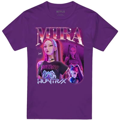 K-Pop Demon Hunters Unisex Volwassen Mira Huntr/X T-Shirt (Paars)