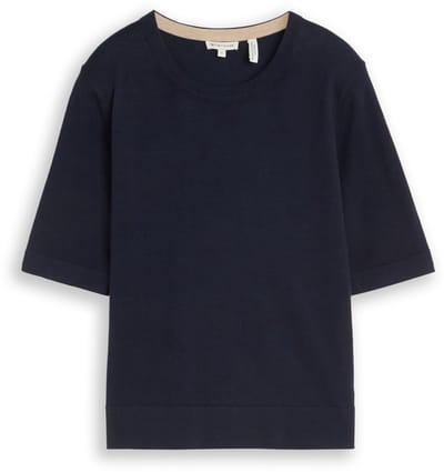 Tom Tailor - Gebreide trui met zijde - Maat XXL - sky captain blue