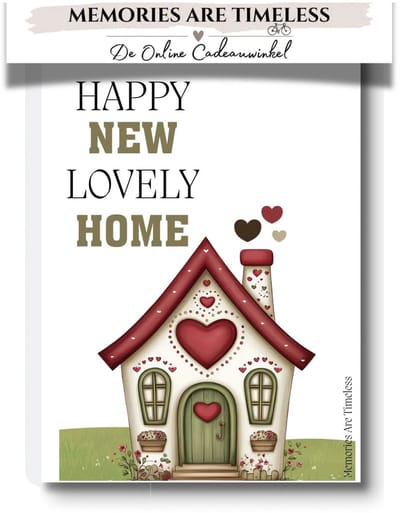 Wijnetiket housewarming - Happy new lovely home - nieuw huis cadeau