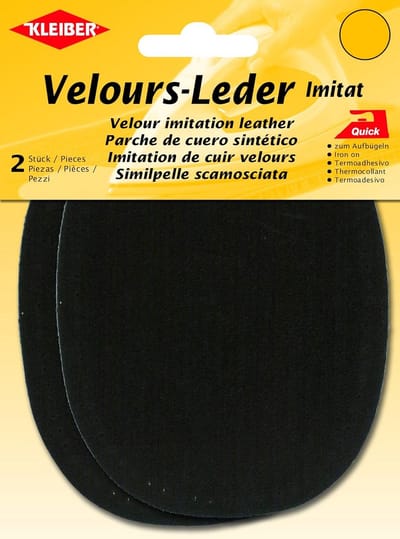 Ovale Strijkvlekken van Velours Imitatieleer voor Kledingreparatie en Oppimpen 2 Stuks