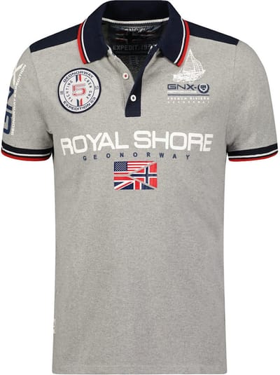 Polo Shirt Heren Grijs Geographical Norway Royal Shore - S