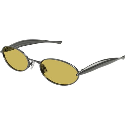 Bottega Veneta Zonnebril Gunmetal/Geel