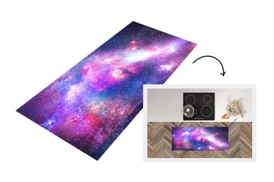 Keukenloper - Loper keuken - Ruimte - Kleuren - Sterren - 120x50 cm - Keukenloper vinyl