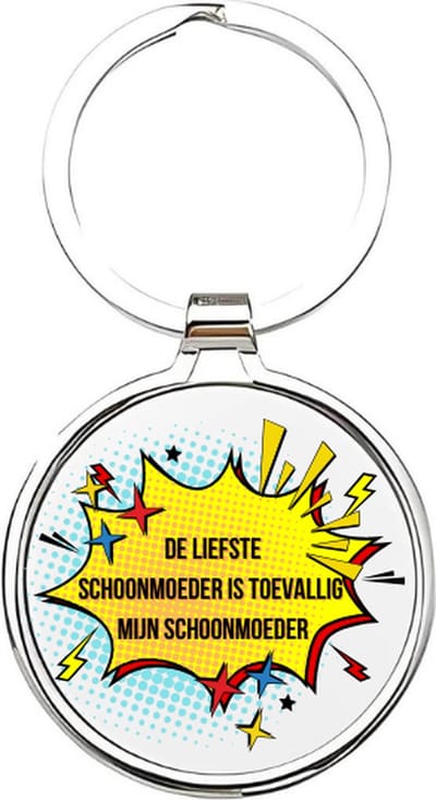 Akyol - de liefste schoonmoeder is toevallig mijn schoonmoeder Sleutelhanger - Schoonmoeder - schoonmoeder - schoonmoeder sleutelhanger - mama sleutelhanger - sleutelhanger mam - familie sleutelhanger - moederdag cadeautje - mama cadeau - 4 x 7,5 CM