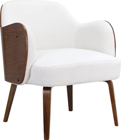 Haruko-Gestoffeerde Accent Stoel in Dolly Teddy OffWhite