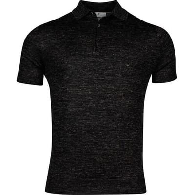 Thomas Maine Polo Pullover Short Sleeve Single Knit Merino Linnen Zijde Zwart / male