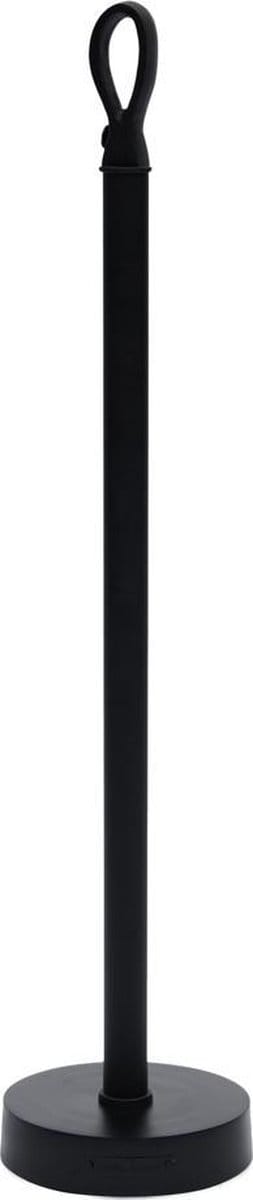 Riviera Maison Campbell Toilet Roll Holder - Aluminium - Zwart - 14.0x14.0x63.0 cm
