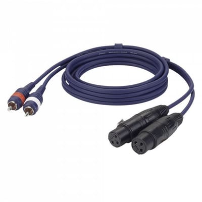 DAP Audio XLR naar RCA Kabel 1,5m - 2x XLR Female naar 2x RCA (Tulp) overgangskabel - 1,5m
