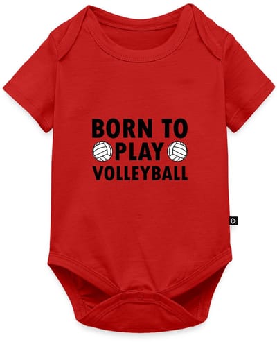 Geboren Om Volleybal Te Spelen Baby Rompertje Met Korte Mouwen