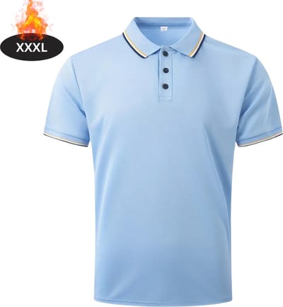Livano Poloshirt Heren - T-Shirt Heren - Shirt - Overhemd - Polo Shirt - Lichtblauw - XXXL