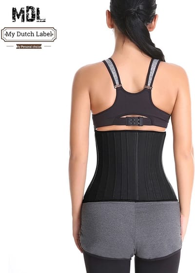 Waist Trainer voor een Zandloperfiguur – Verstelbaar met 3 Hooks – Stimuleert Vetverbranding & Ondersteunt de Rug – Zwart – Maat S
