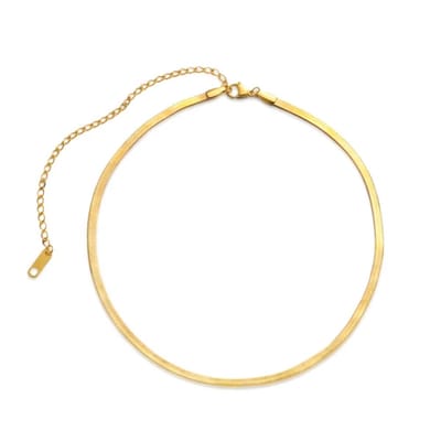 Orivelle - Slang Ketting - Dames Ketting - Slangenkettinkje - Goud (Kleur)- Gold plated - Verguld Ketting- 18K - (37+10) cm