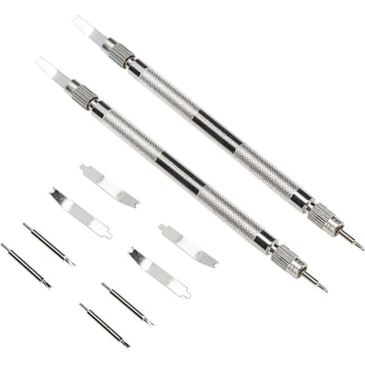 2 stuks Horlogevork Handmatige Reparatiegereedschapsset Dubbelkoppig Legeringsstaal voor het Wisselen van Band white