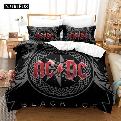 3D Ac/Dc Muziek Beddengoed Sets Dekbedovertrek Set Met Kussensloop Eenpersoons Tweepersoons Queen King Beddengoed Bedlinnen US Full 200x230cm