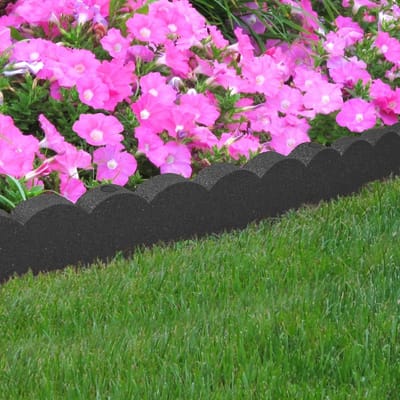 Gazonrand 120x5x10 cm Antraciet grijs - Ribimex randafwerking voor tuin grasbedden