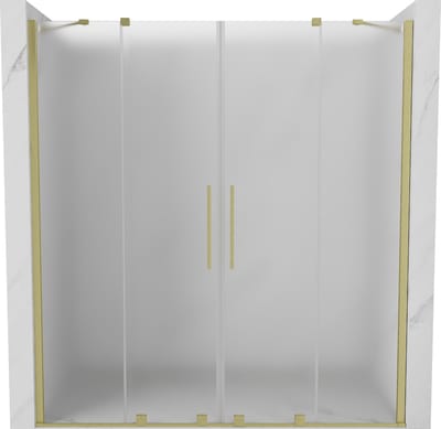 Mexen Velar Duo schuifdeuren douche 180 , ijs, goud geborsteld - 871-180-000-32-55