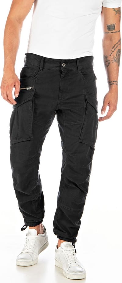 Replay Heren Cargo Broek COMFORT COTTON TWILL comfort/relaxed Zwart 29W / 34L Volwassenen