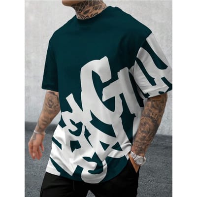 T-shirt d'été à manches courtes pour homme, décontracté, imprimé en 3D, en fibre de polyester, confortable, respirant, style rétro 3XL gray