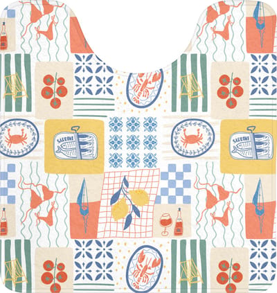 WC mat met uitsparing 55x60 cm - Antislip - Illustratie - Patroon - Grafisch - Kleur - Toiletmat met uitsnijding - Vloermat - Douchemat - Toilet tapijt - Toiletmatten