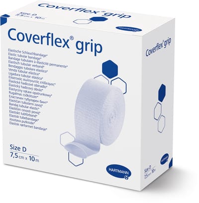 Hartmann - Elastische buisverband - Coverflex grip - size D - wit - 7,5cm x 10 meter
