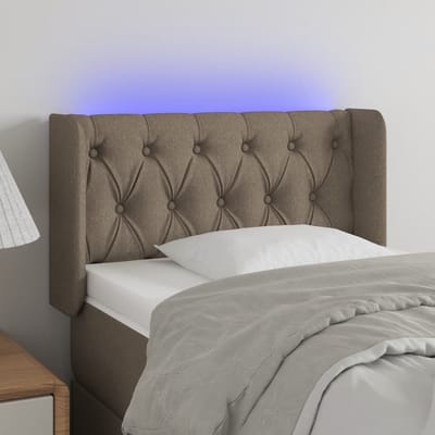 vidaXL - Hoofdbord - LED - 83x16x78/88 - cm - stof - taupe