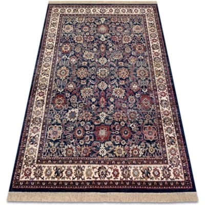 Kleden Rugsx Tapijt WINDSOR 22991 ORNAMENT, KADER, franje blau 60x100 cm
