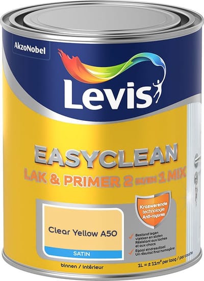 Levis - Easyclean Lak & Primer 2-In-1 Mix - Clear Yellow A50 - Mengverf - 1 L