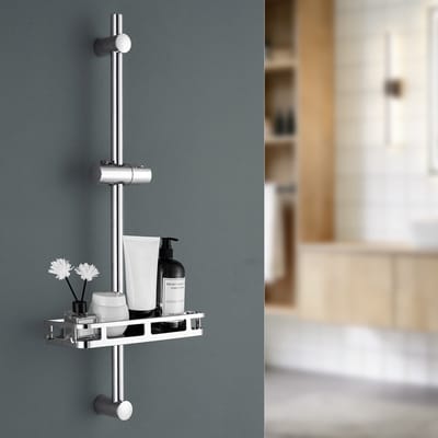 Auralum Max Glijstang - Verstelbaar - 70CM - Met Zeepschaal - RVS - Aanpassen aan oude gat - Chroom