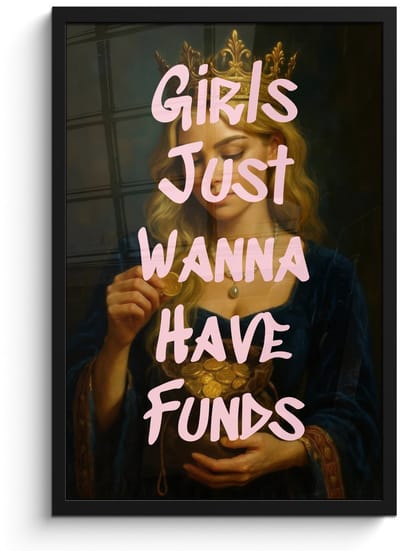 Poster in lijst - Fotolijst 40x60 cm - Posters - Kroon - Vrouw - Jurk - Opvallend - Posterlijst zwart - Decoratie - Wanddecoratie woonkamer - Muurdecoratie slaapkamer