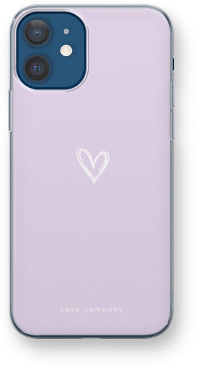 Case Company® - Hoesje geschikt voor iPhone 12 mini hoesje - Klein hartje paars - Soft Cover Telefoonhoesje - Bescherming aan alle Kanten en Schermrand