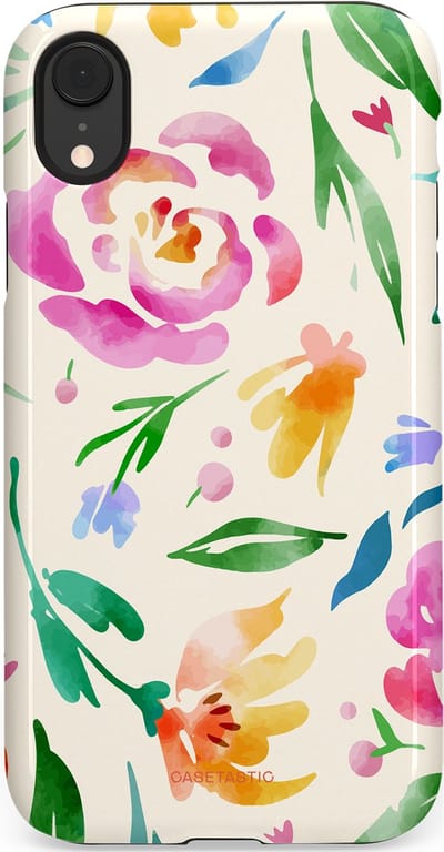 Casetastic Hoesje Geschikt voor Apple iPhone Xr - Stijlvolle Beschermende Duo-layer Case - Floral Flow