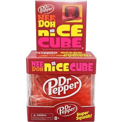 Dr Pepper x NeeDoh Nice Cube Squishy Zachte Knijpbare Fidget Cube Stressverlichting Angstverlichting Sensorisch Speelgoed voor Kinderen en Volwassenen