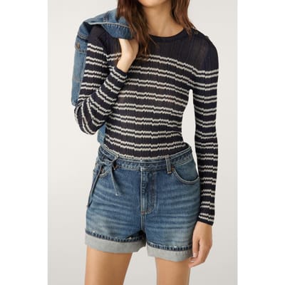 BA&SH Pull Zaig Marine Maat: S | Longsleeves Outlet | Dames | Blauw