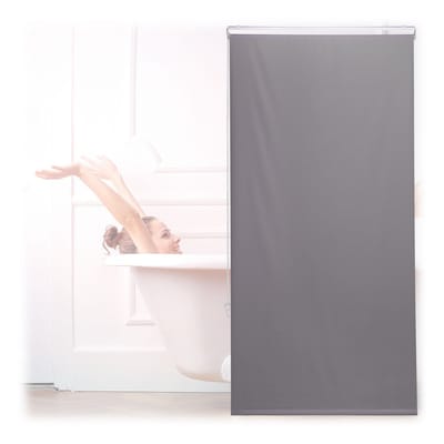douchegordijn - 80 x 240 cm - douche & badkuip - waterafstotend - plafond & raam - grijs