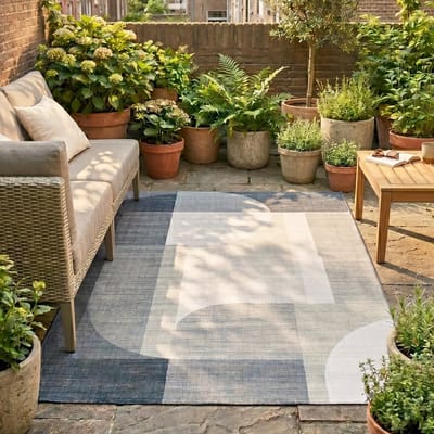 Fraai Abstract buitenkleed - Groovy Shapes Groen - 120x170cm
