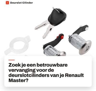 Dailygoods- Deurslotcilinder Geschikt voor Renault Master 1998-2016 - Deurslot Buitendeur - Cilinderslot - 2 Sleutels - ABS Materiaal - 100% Nieuw