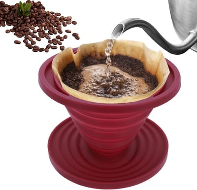 Vouwbare Koffiefilter van Siliconen - Herbruikbare Koffiefilterhouder voor Thuis, Kamperen en Kantoor Accessoires