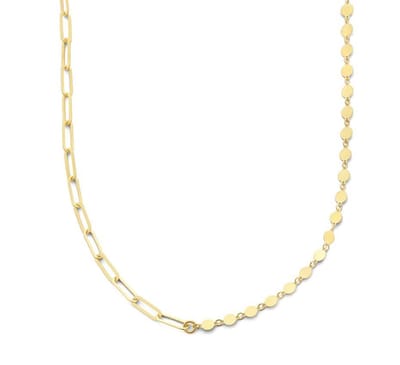 YO&NO - Ketting - Zilver verguld - Anker - Plaatjes - 4,0mm - 45cm - Sieraden vrouw - Zilver 925