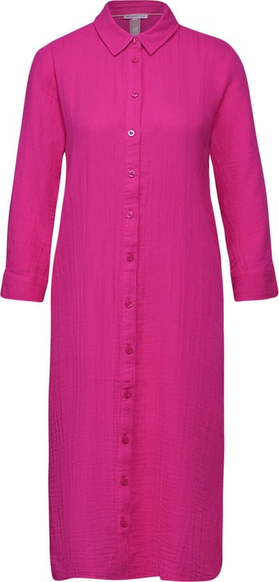 Street One QR muslin shirt Dress solid mousseline Dames Jurk - magnolia pink - Maat 40