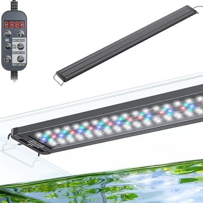 Verstelbare LED Aquariumverlichting met Volledig Spectrum, D/N-modus en Timer voor Optimaal Licht in Jouw Aquarium