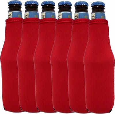 6 st. bierfleshouder- flessen koel houder | bierfleshoes | Rood - Specialties by Eizook