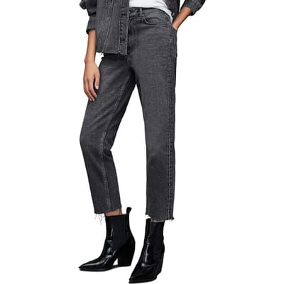 AllSaints Rali Diamante Jean Washed Black Size: W25 | Straight Outlet | Dames | Grijs